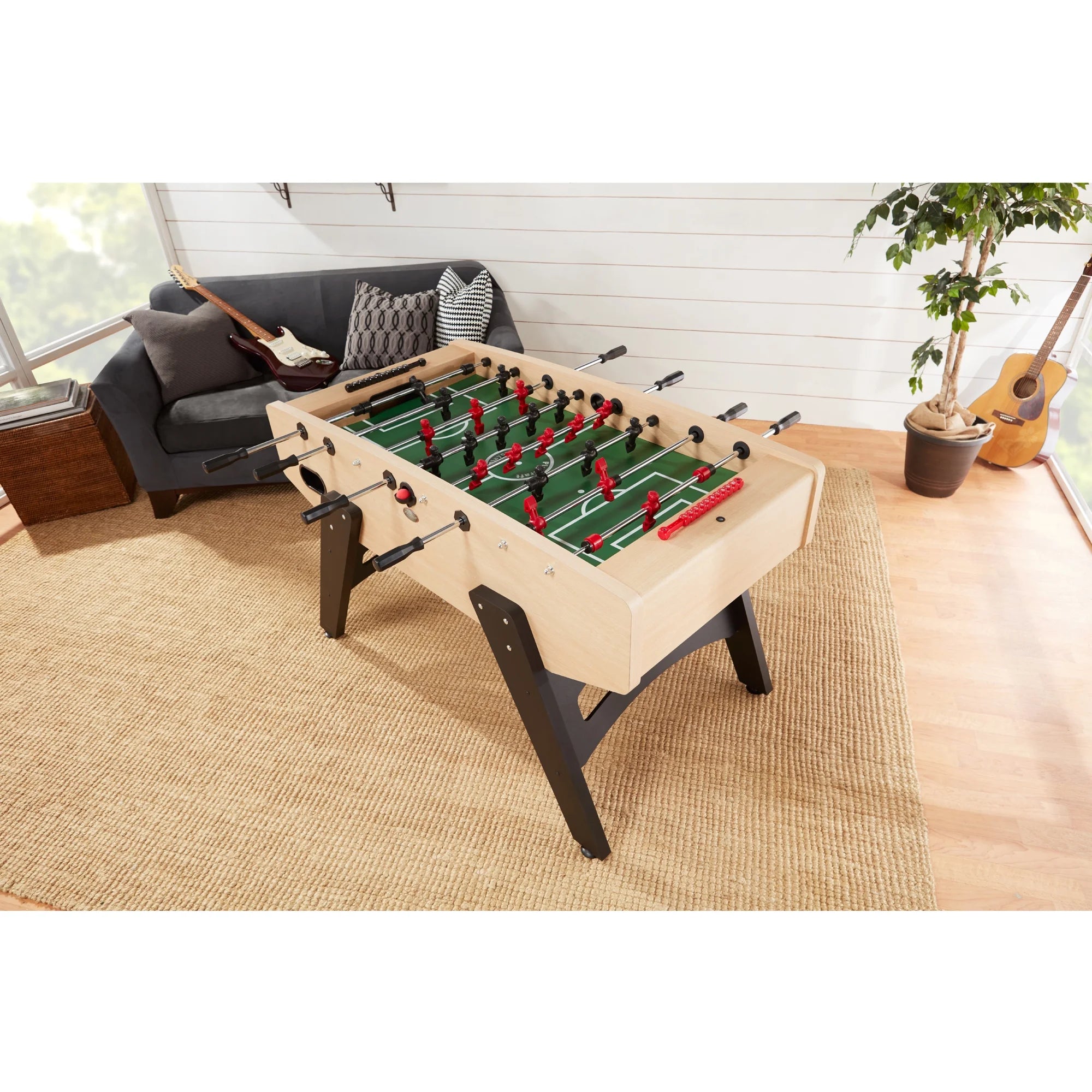 Milan European Foosball Table, Light Maple