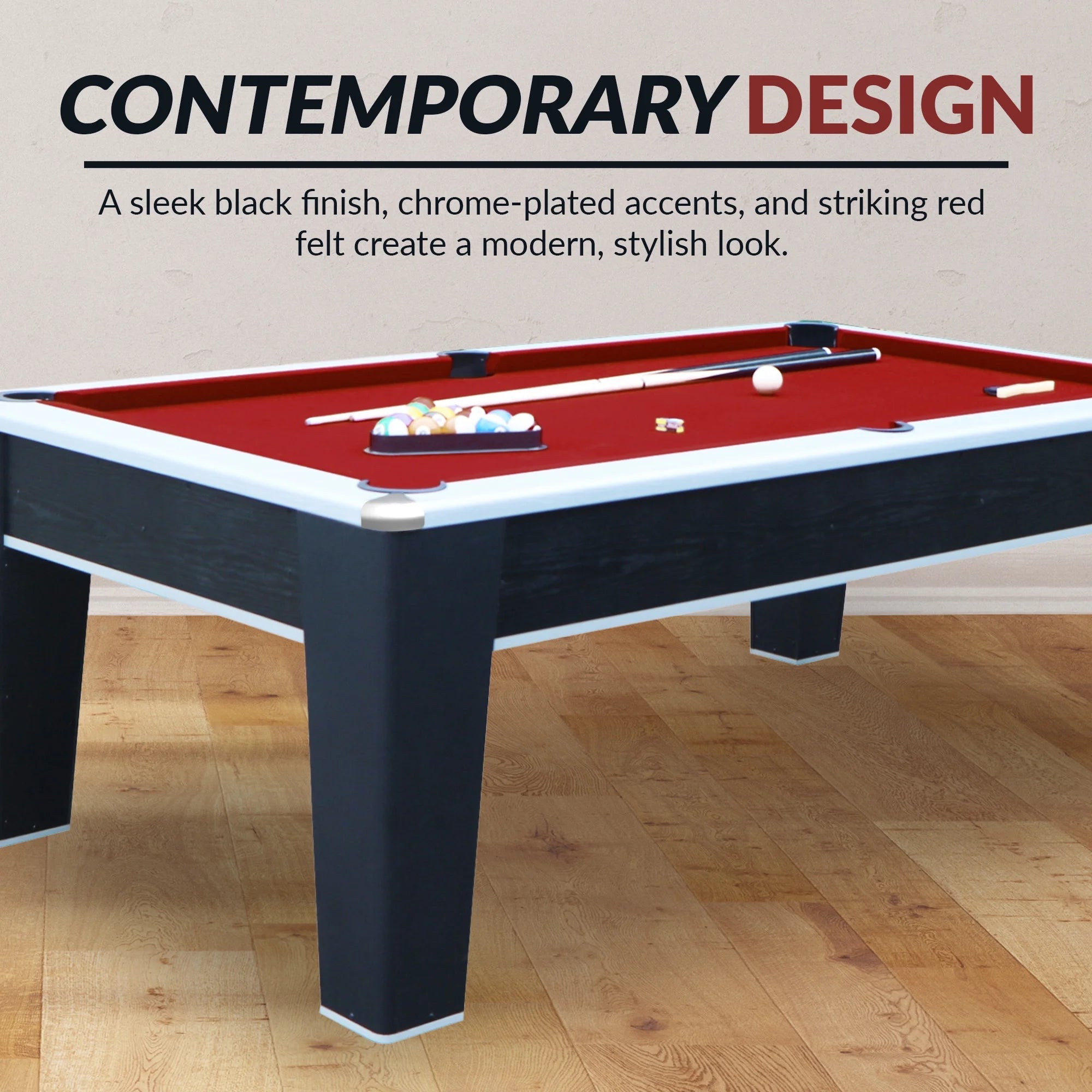 Mirage 7.5 Ft. Pool Table - Black